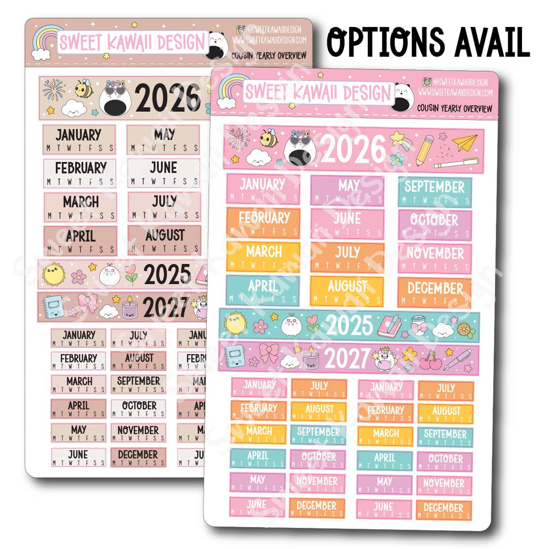 Hobonichi Cousin Yearly Overview 2026