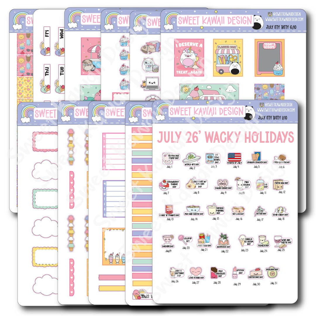 ITTY BITTY July 2026 Planner Bundle