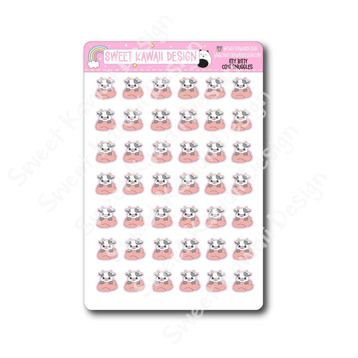 Kawaii Cow Snuggles Stickers