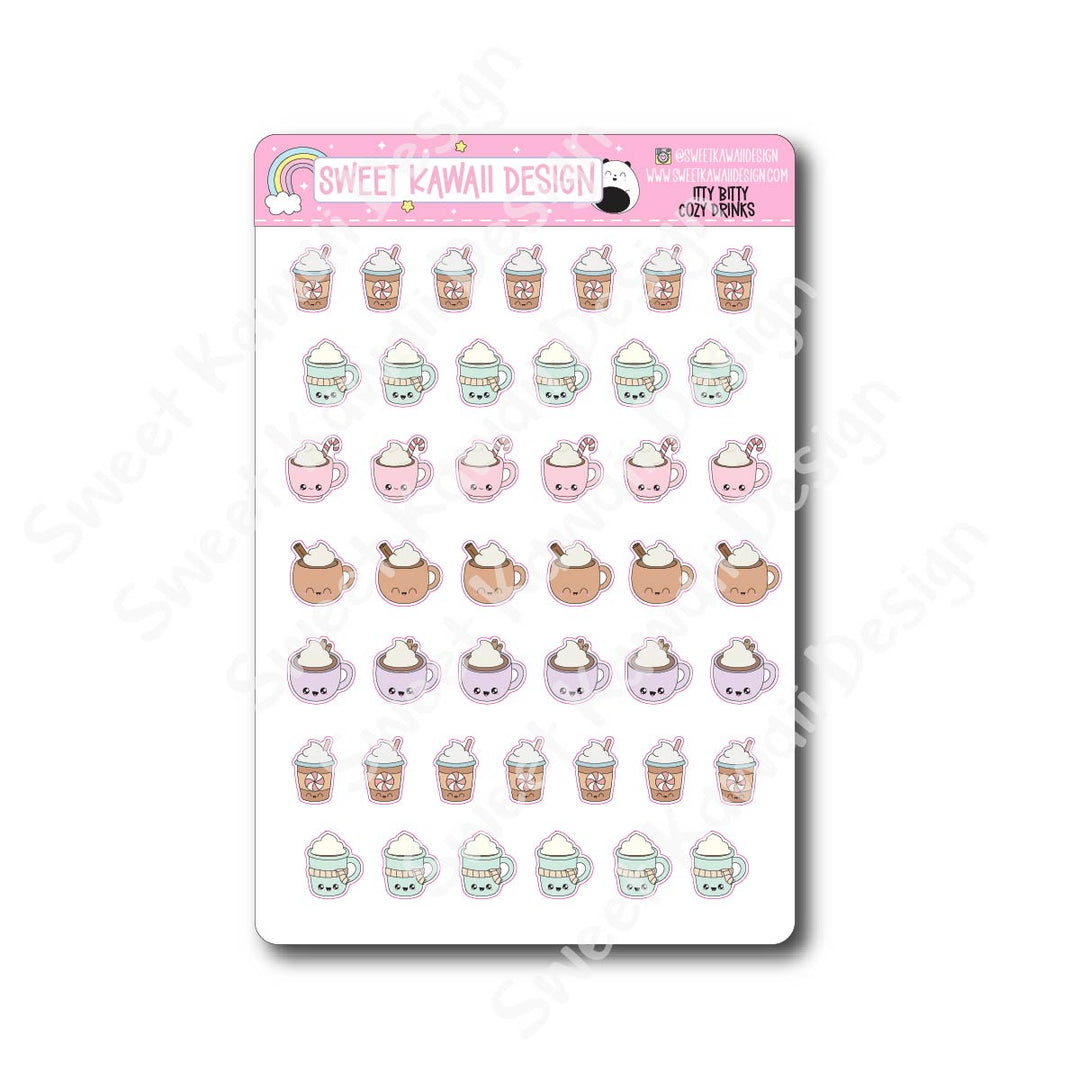 Kawaii Cozy Drink Stickers