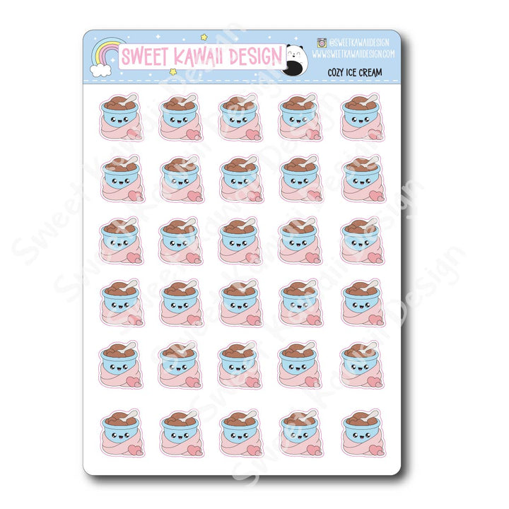 Kawaii Cozy Ice Cream Stickers