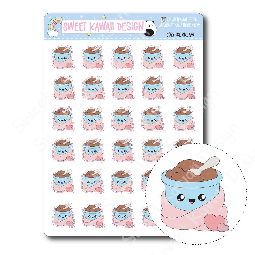 Kawaii Cozy Ice Cream Stickers
