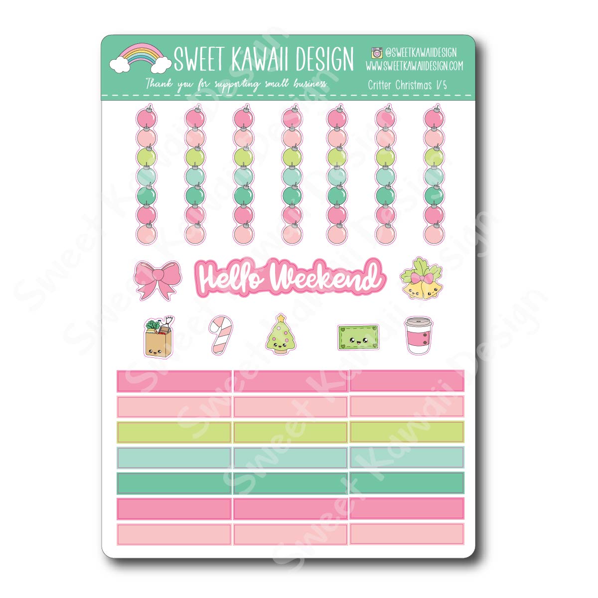 Weekly Kit  - Critter Christmas - SIZE OPTIONS AVAILABLE