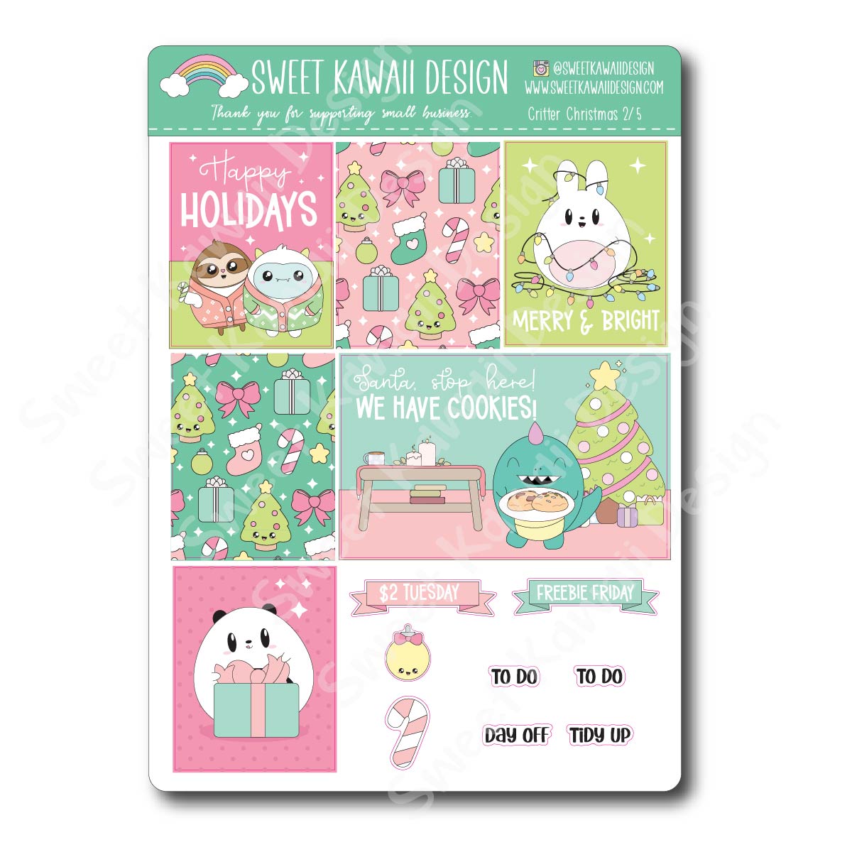 Weekly Kit  - Critter Christmas - SIZE OPTIONS AVAILABLE