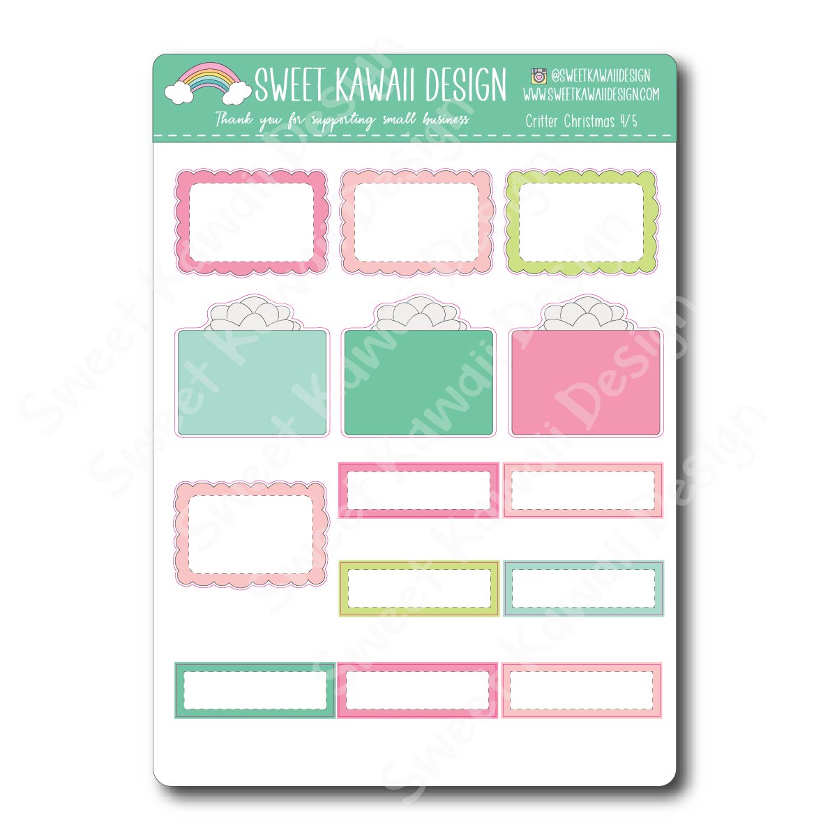 Weekly Kit  - Critter Christmas - SIZE OPTIONS AVAILABLE