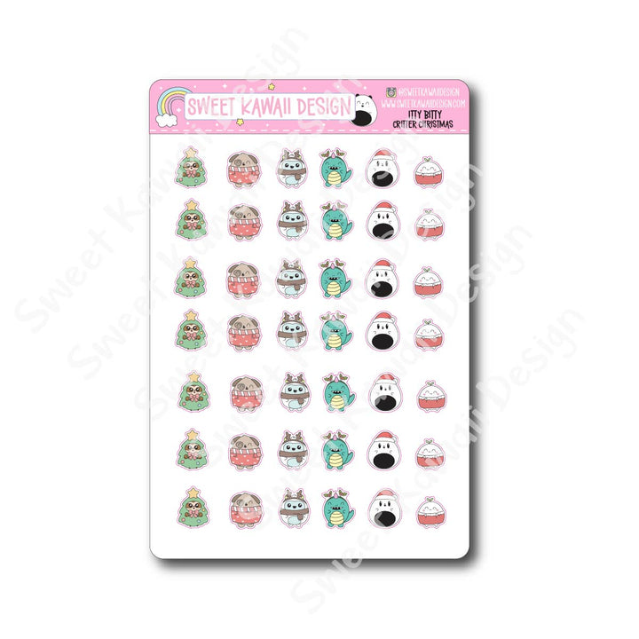 Kawaii Critter Christmas Stickers