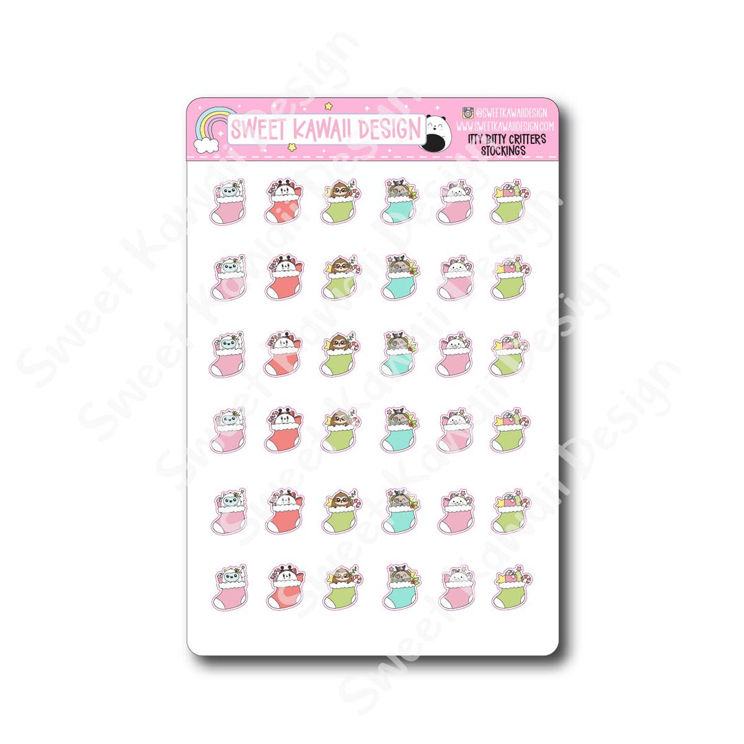 Kawaii Critter Stickers - Stockings