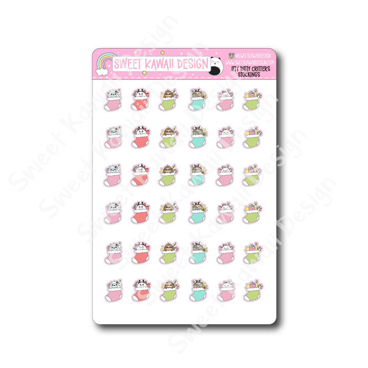 Kawaii Critter Stickers - Stockings