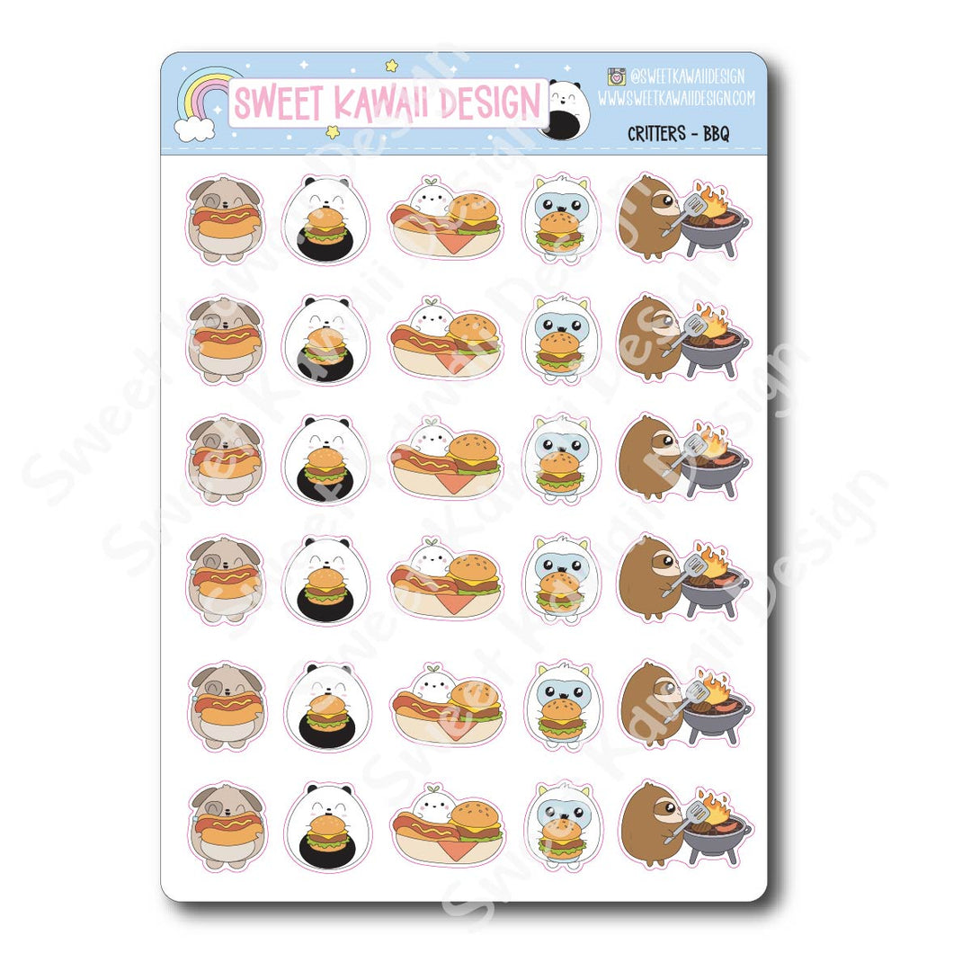 Kawaii Critter Stickers - BBQ