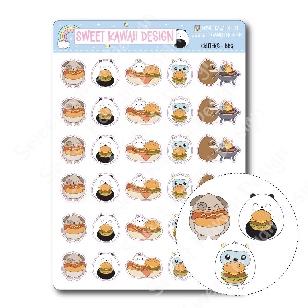 Kawaii Critter Stickers - BBQ