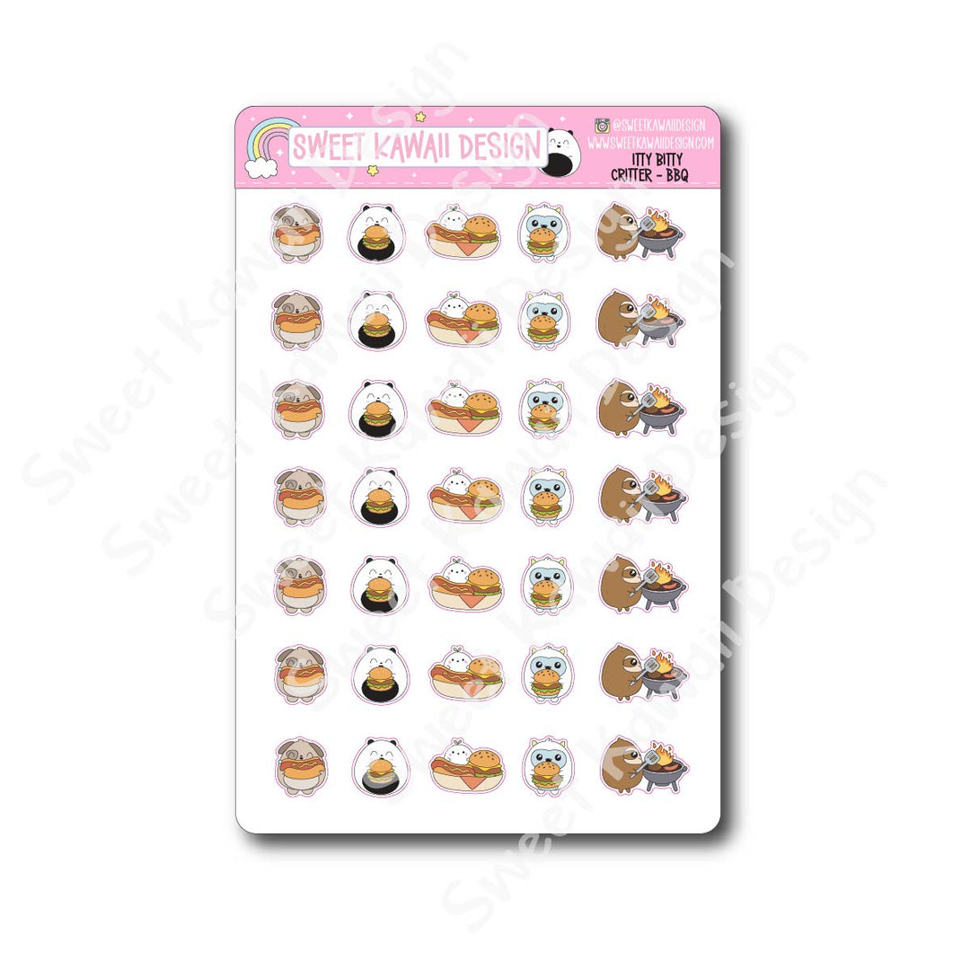 Kawaii Critter Stickers - BBQ