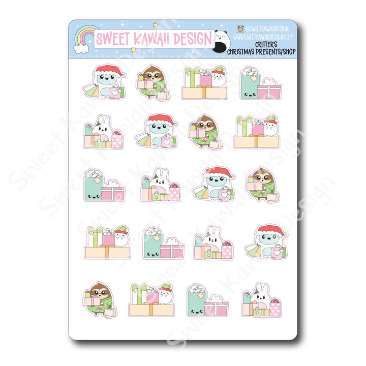 Kawaii Critter Stickers - Christmas Presents/Shopping