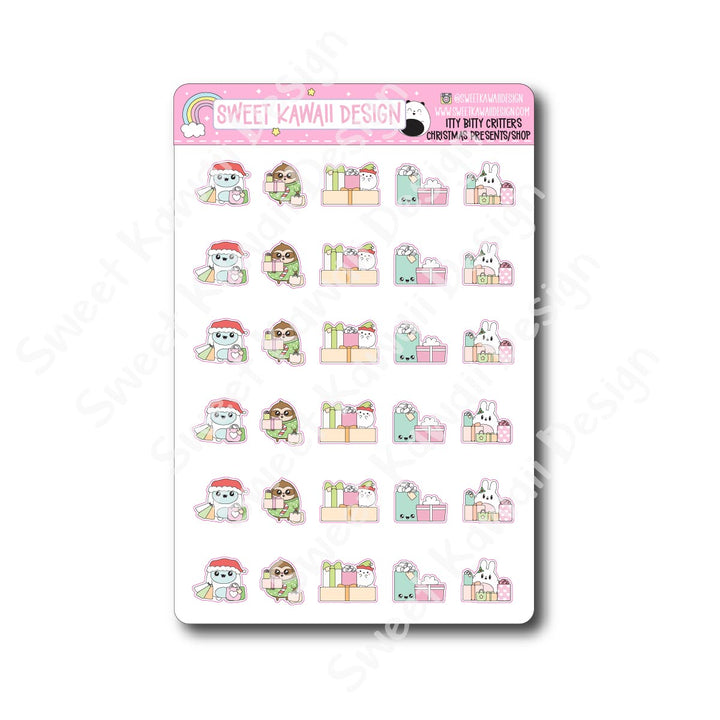 Kawaii Critter Stickers - Christmas Presents/Shopping