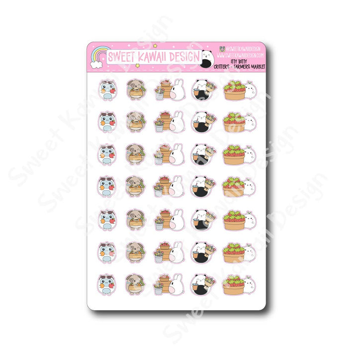 Kawaii Critter Stickers - Farmer's Market