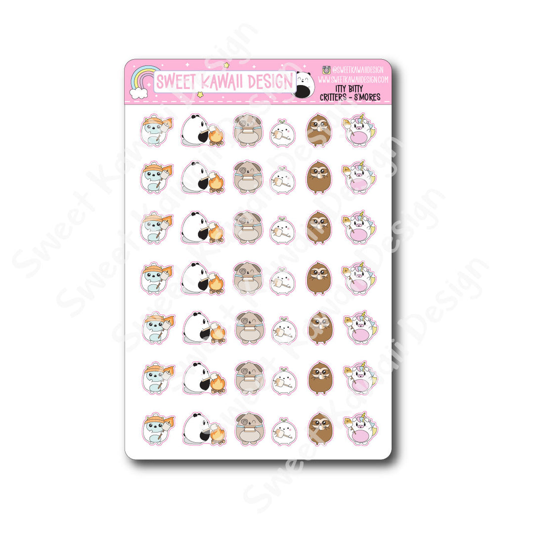 Kawaii Critter Stickers - S'mores