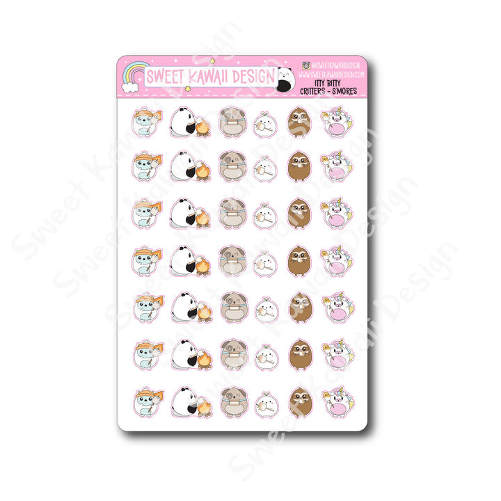 Kawaii Critter Stickers - S'mores