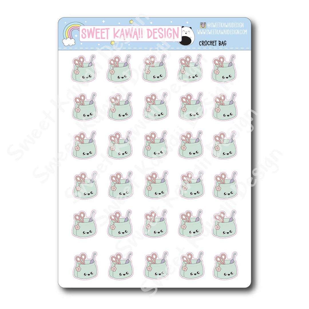 Kawaii Crochet Bag Stickers