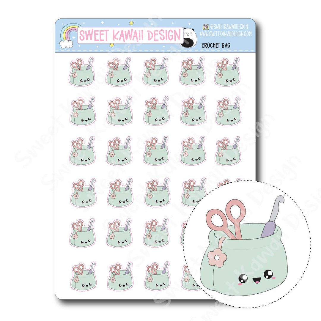 Kawaii Crochet Bag Stickers