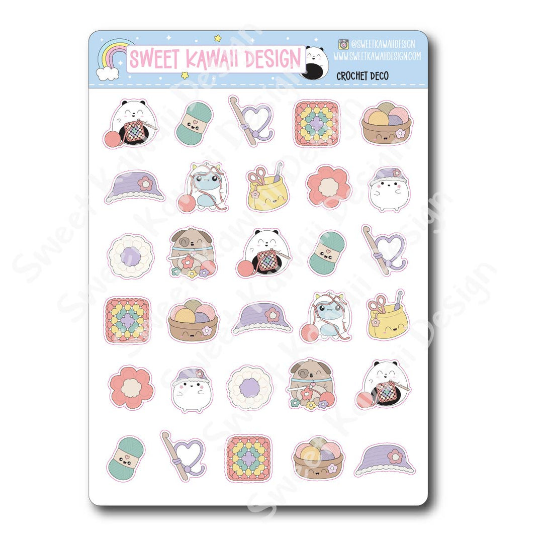 Kawaii Crochet Deco Stickers