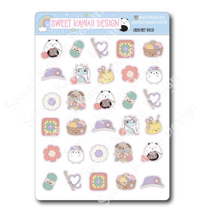 Kawaii Crochet Deco Stickers