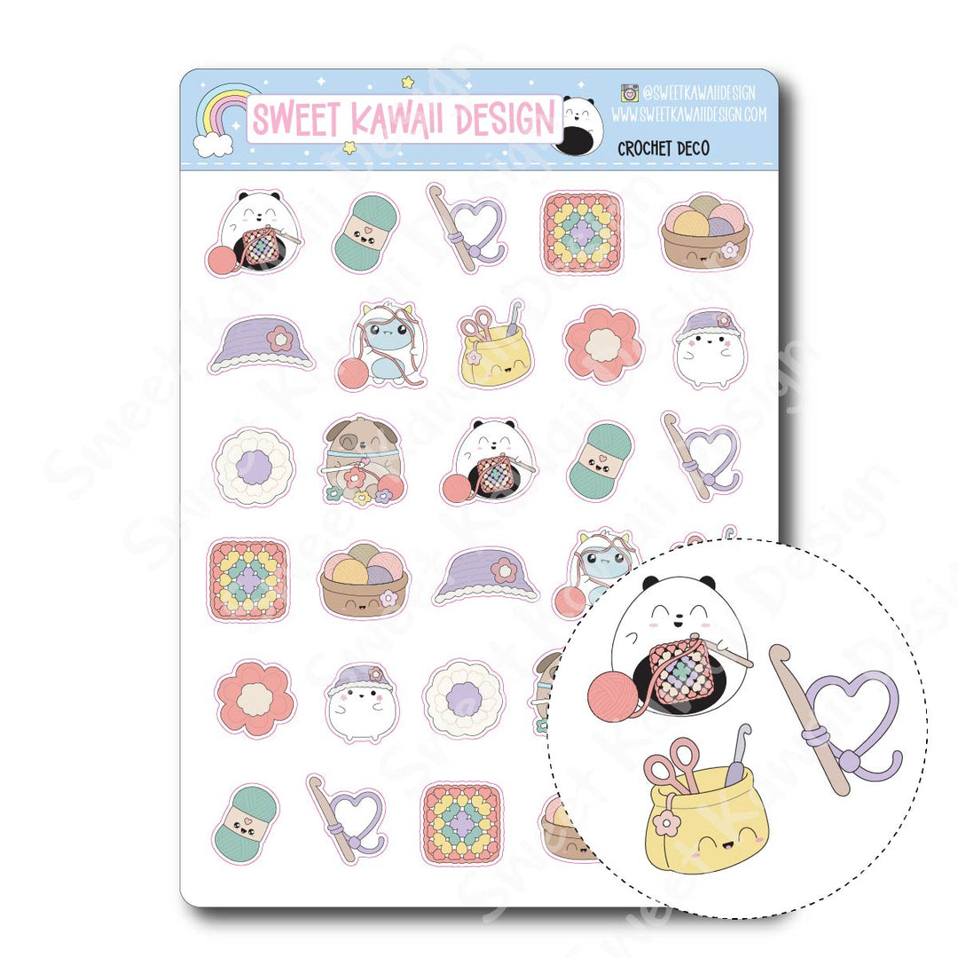 Kawaii Crochet Deco Stickers