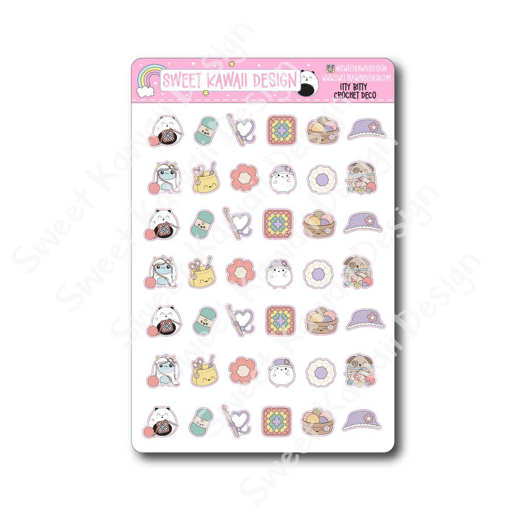 Kawaii Crochet Deco Stickers