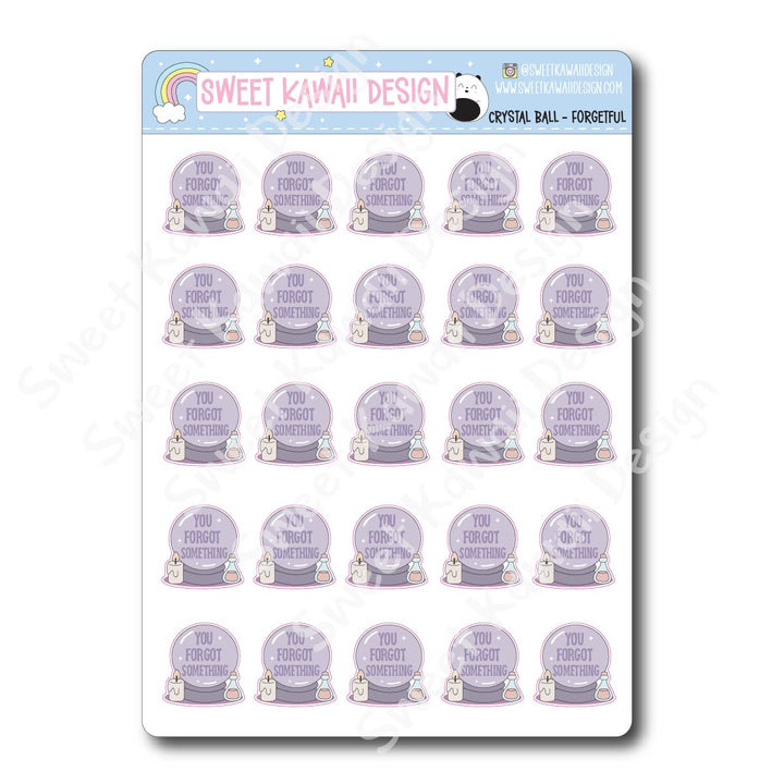 Kawaii Crystal Ball Forgetful Stickers