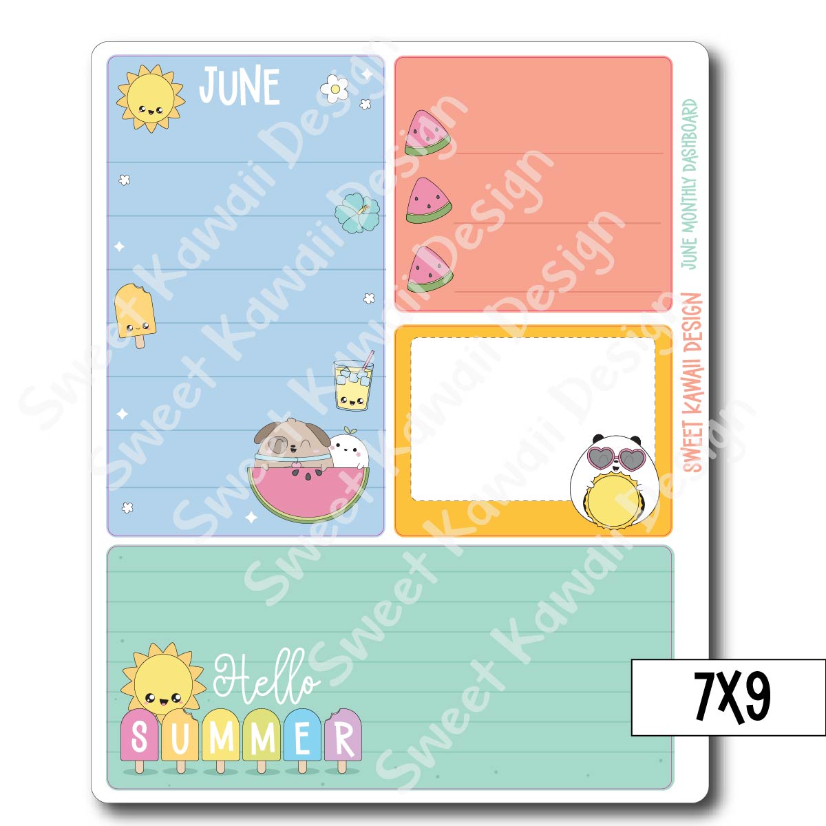 Kawaii Monthly Dashboard - June - Sizes Available