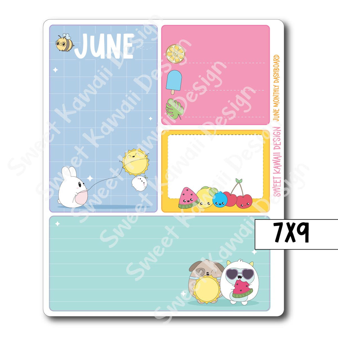 Kawaii Monthly Dashboard - June - Sizes Available