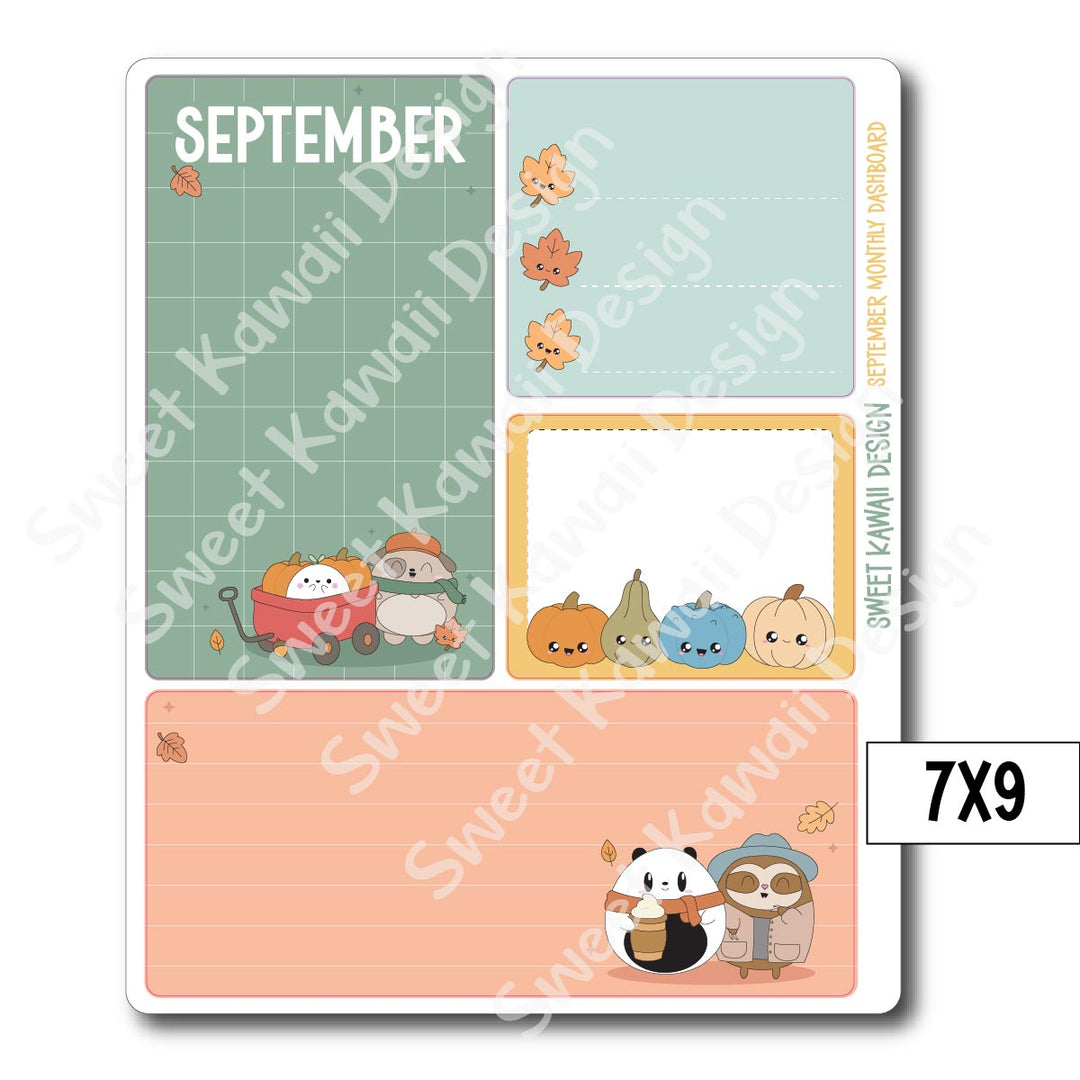 Kawaii Monthly Dashboard - September - Sizes Available