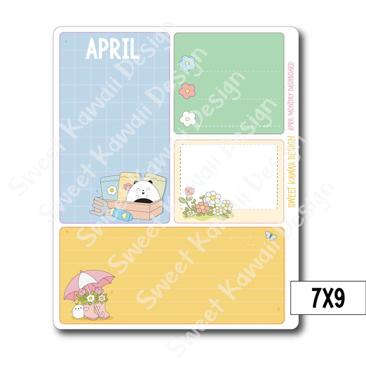 Kawaii Monthly Dashboard - April - Sizes Available
