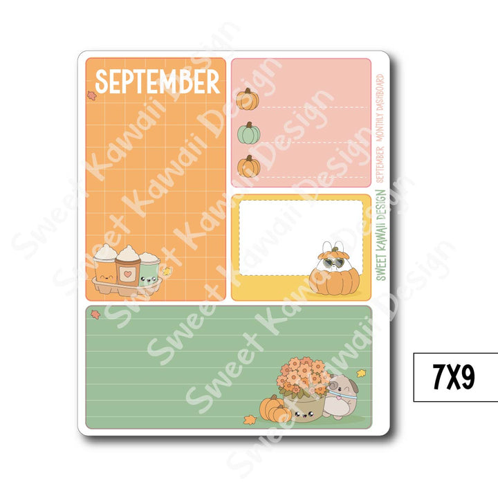 Kawaii Monthly Dashboard - September - Sizes Available