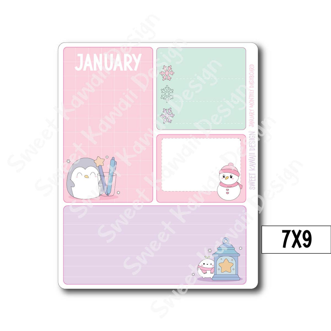 Kawaii Monthly Dashboard - January - Sizes Available