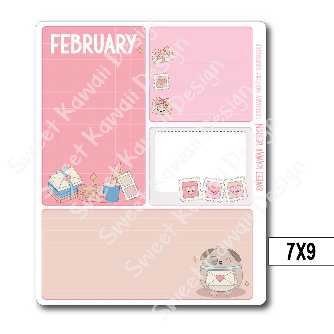 Kawaii Monthly Dashboard - February - Sizes Available