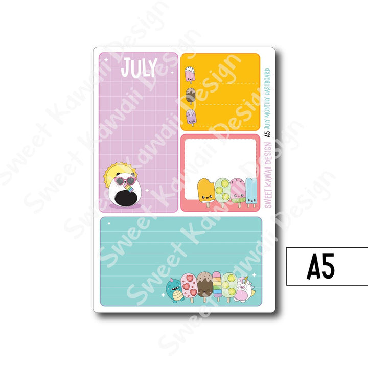 Kawaii Monthly Dashboard - July - Sizes Available