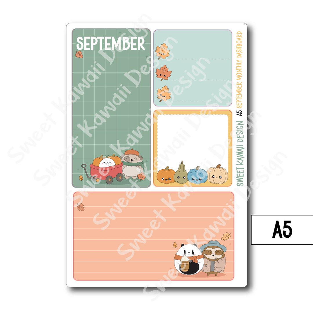 Kawaii Monthly Dashboard - September - Sizes Available