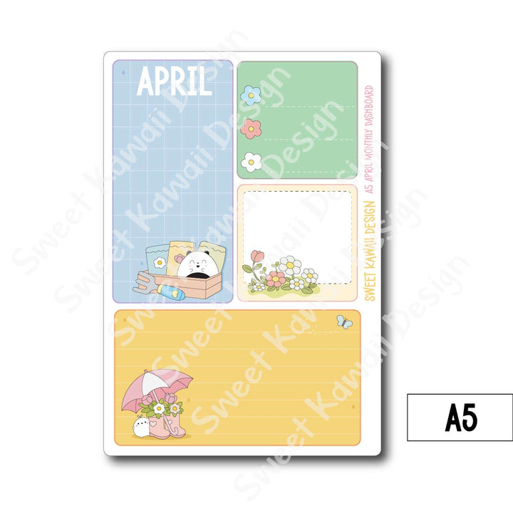 Kawaii Monthly Dashboard - April - Sizes Available