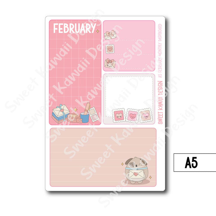 Kawaii Monthly Dashboard - February - Sizes Available