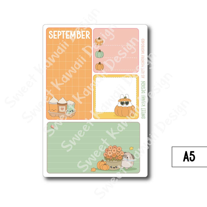 Kawaii Monthly Dashboard - September - Sizes Available