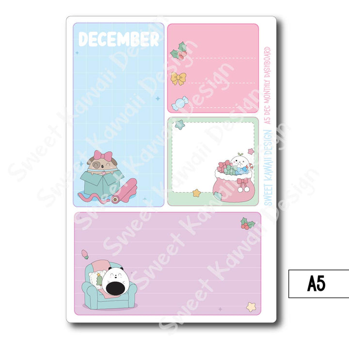 Kawaii Monthly Dashboard - December - Sizes Available