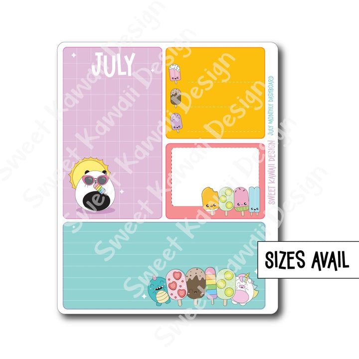 Kawaii Monthly Dashboard - July - Sizes Available