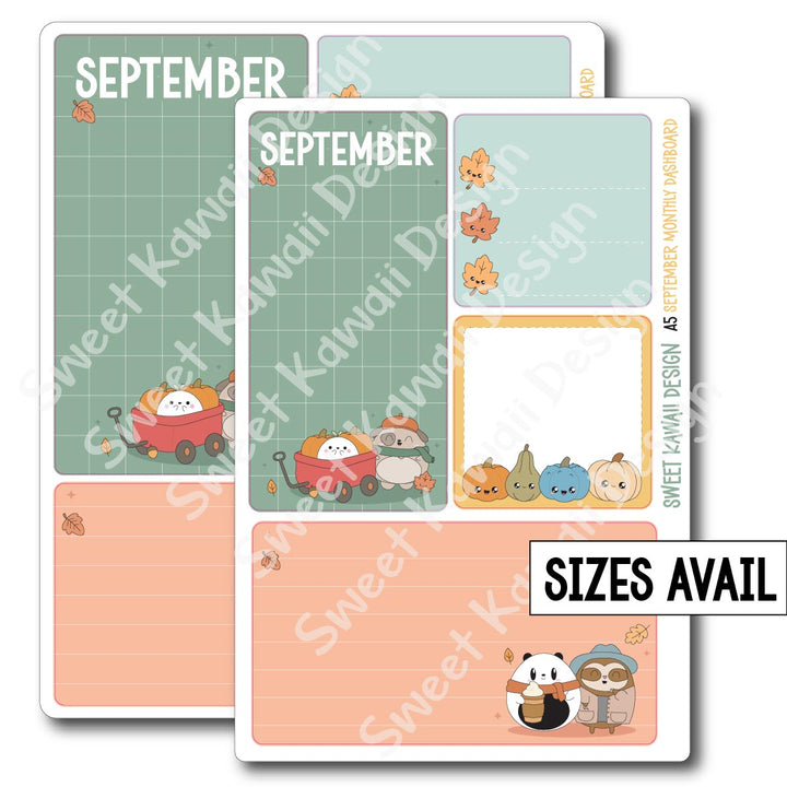 Kawaii Monthly Dashboard - September - Sizes Available