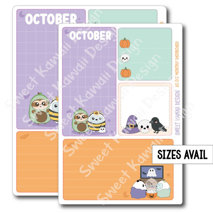 Kawaii Monthly Dashboard - October - Sizes Available
