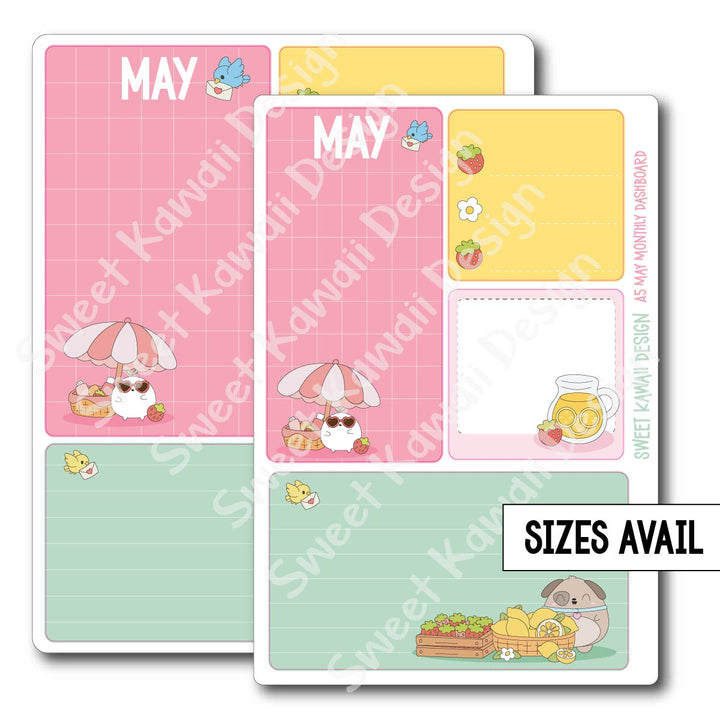 Kawaii Monthly Dashboard - May - Sizes Available