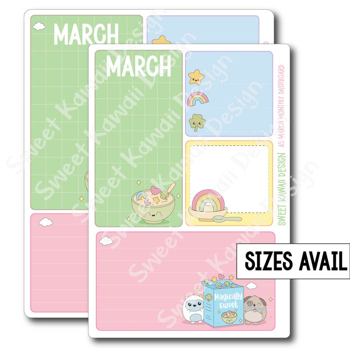 Kawaii Monthly Dashboard - March - Sizes Available