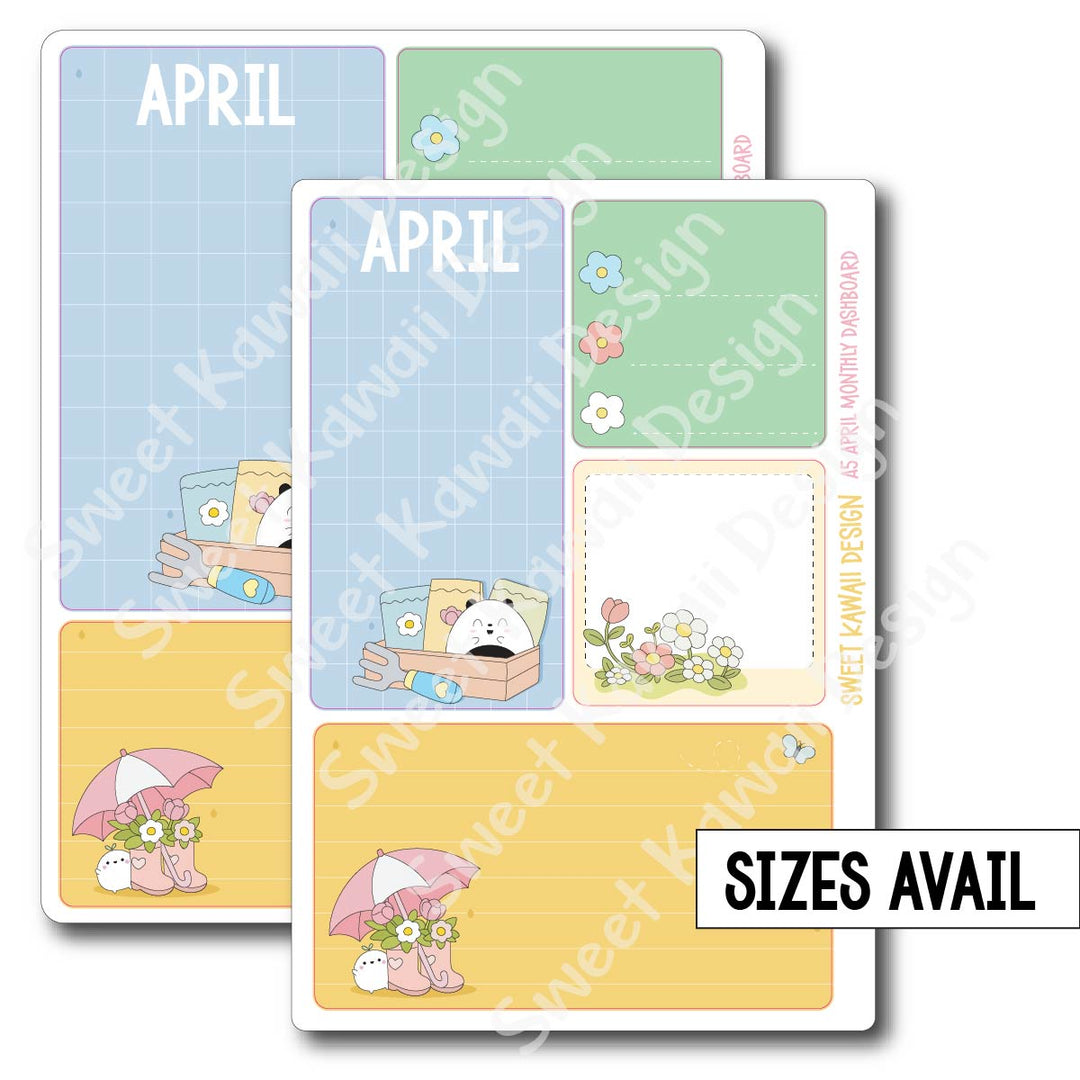 Kawaii Monthly Dashboard - April - Sizes Available
