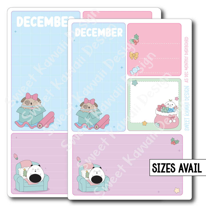 Kawaii Monthly Dashboard - December - Sizes Available