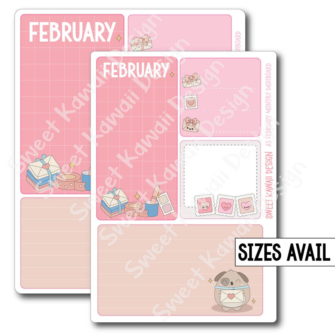 Kawaii Monthly Dashboard - February - Sizes Available