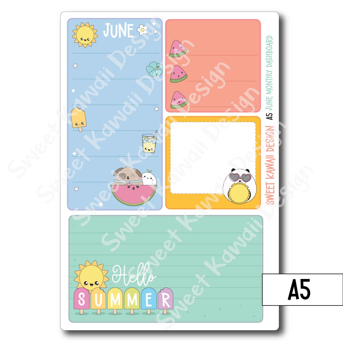 Kawaii Monthly Dashboard - June - Sizes Available