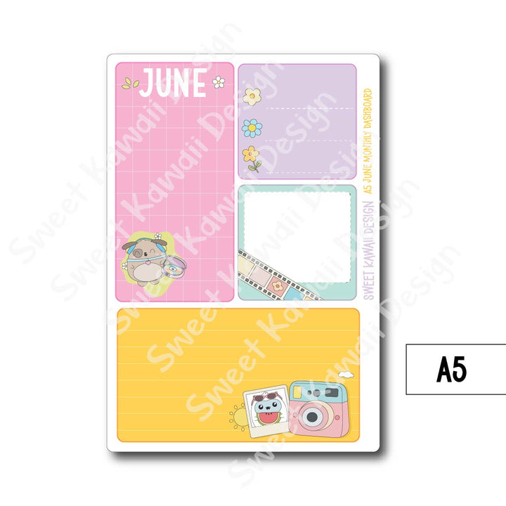 Kawaii Monthly Dashboard - June - Sizes Available